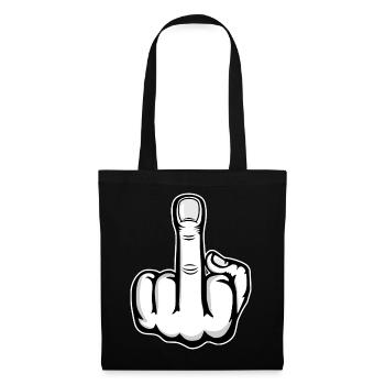 Middle Finger Stinky Finger Design White - Tote Bag - black - Front