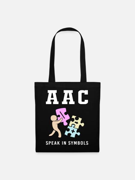AAC Kommunikation Gebärdensprache SLP - Stoffbeutel - Schwarz
