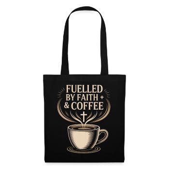 Fuelled By Faith And Coffee Glaube Kaffee Kreuz - Tote Bag - black - Front