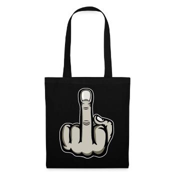 Doigt du milieu Doigt puant Baise Tu Design - Sac en tissu - noir - Devant
