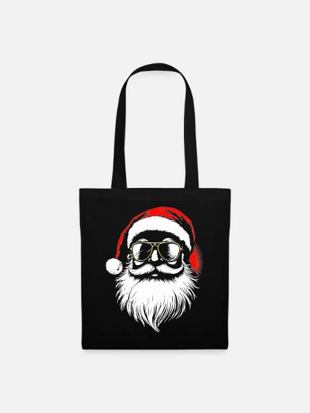 Cooler Santa Claus, Nikolaus, Weihnachtsmann - Stoffbeutel - Schwarz