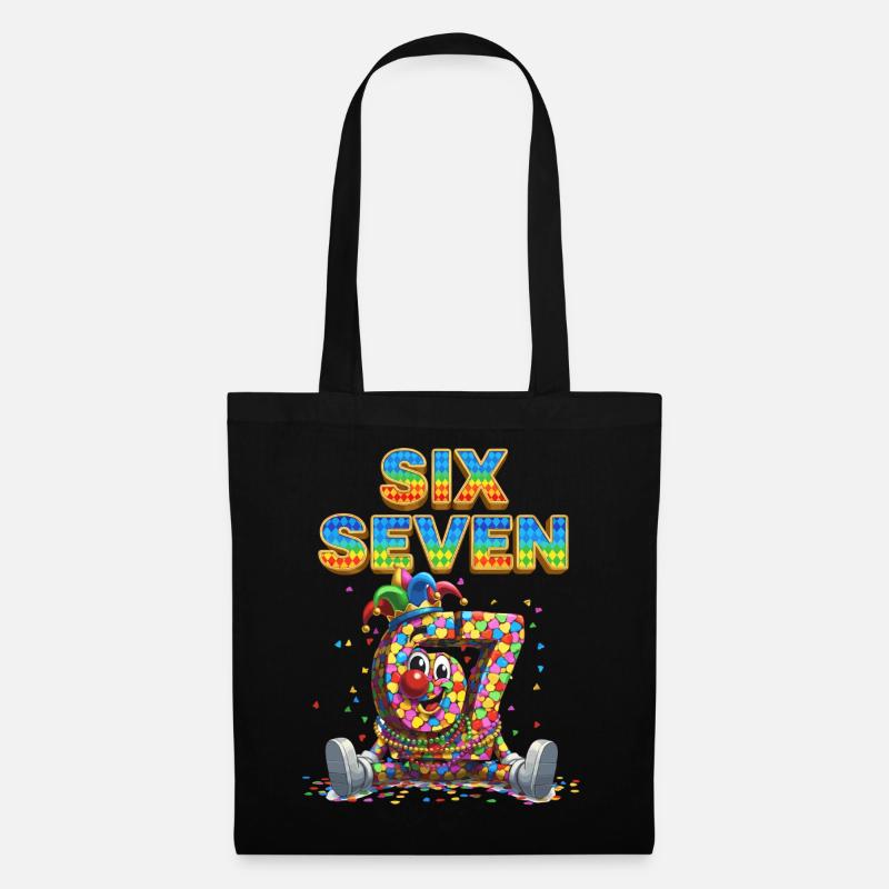 67 six seven Karneval Süß Geschenk - Stoffbeutel - Schwarz