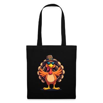 Thanksgiving Lustiger Thanksgiving Truthahn - Stoffbeutel - Schwarz - Vorne