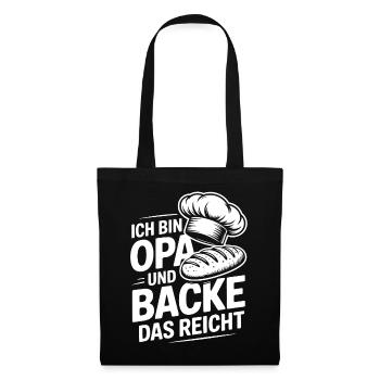 Opa Backt - Stoffbeutel - Schwarz - Vorne
