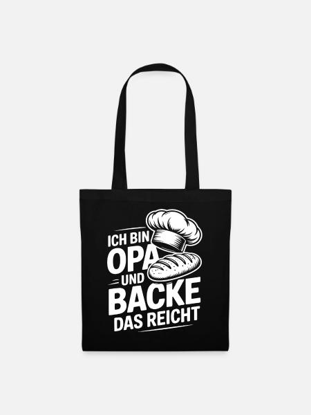 Opa Backt - Stoffbeutel - Schwarz