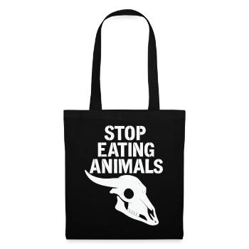 Arrêtez de manger des animaux – Protéger la vie animale - Sac en tissu - noir - Devant
