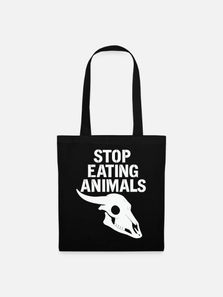 Stop Eating Animals Skull - Stoffbeutel - Schwarz