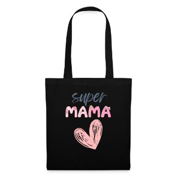 Super Mama - Heart Design - Sac en tissu - noir - Devant