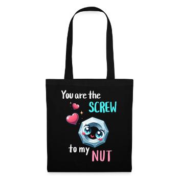 Drôle de conception de paires de boulons d’écrou - Sac en tissu - noir - Devant