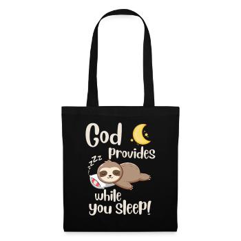 Jesus Christ- God provides while you sleep - Faith - Tote Bag - black - Front