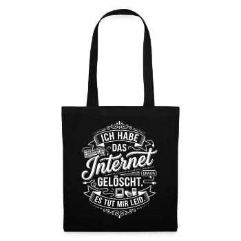 Internet Gelöscht Motiv Typografie - Stoffbeutel - Schwarz - Vorne