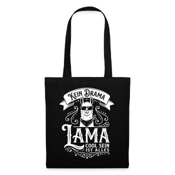Llama with sunglasses – No drama - Tote Bag - black - Front