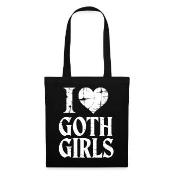 Ich liebe Goth Girls - Stoffbeutel - Schwarz - Vorne