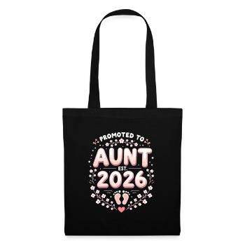 Tante 2026 Tante 2026 Befördert zu Tante 2026 - Stoffbeutel - Schwarz - Vorne