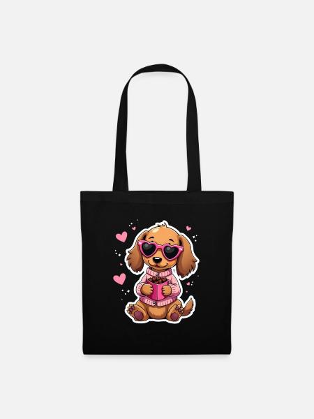 Dackel Dachshund Tekel - Stoffbeutel - Schwarz