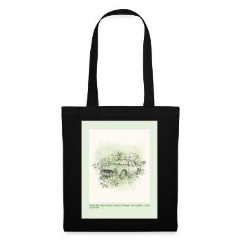 Vintage Car with Floral Frame - Tote Bag - black - Front