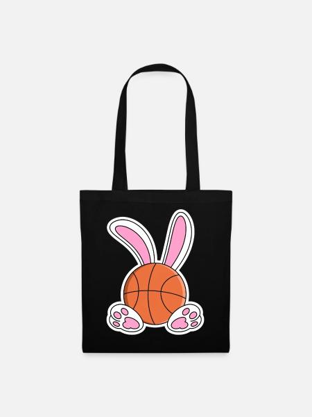 Oster-Basketballhasen-Design - Stoffbeutel - Schwarz