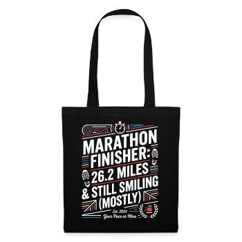 Marathon à la fin : toujours souriant - Sac en tissu - noir - Devant