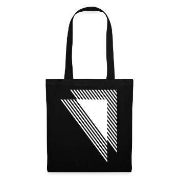 Geometrische Dreiecke Diagonales Monochromes Gitter - Stoffbeutel - Schwarz - Vorne