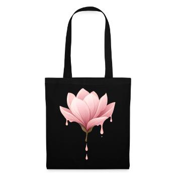 Magnolia Blossom Illustration Dripping Flower - Tote Bag - black - Front