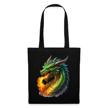 Feuer speiender Drache - Stoffbeutel - Schwarz - Vorne