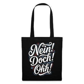Nein Doch Ohh Typo-Statement - Stoffbeutel - Schwarz - Vorne