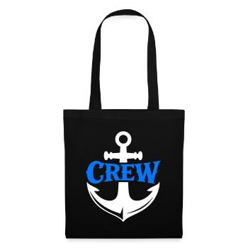 Logo bleu de l’équipage de l’ancre - Sac en tissu - noir - Devant