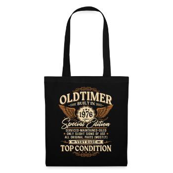 Oldtimer 1976 Jahrgang Vintage Geburtstag Geschenk - Stoffbeutel - Schwarz - Vorne