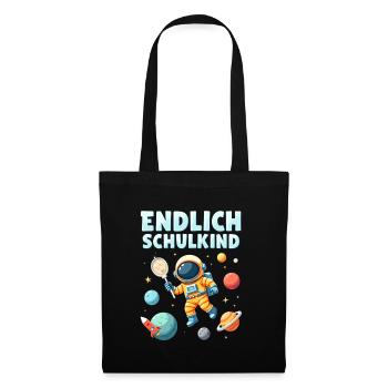Schulkind 2026 Einschulung 2026 Schulanfang - Stoffbeutel - Schwarz - Vorne