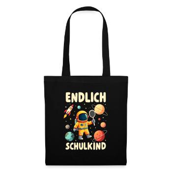 Schulkind 2026 Einschulung 2026 Schulanfang - Stoffbeutel - Schwarz - Vorne
