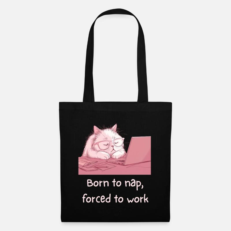 Sleepy_Cat - Sac en tissu - noir