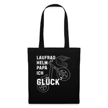 Laufrad Helm Papa – Kindermotiv - Stoffbeutel - Schwarz - Vorne