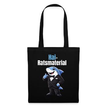 Certified Hairatsmaterial | Lustiger Hai Wortwitz - Stoffbeutel - Schwarz - Vorne
