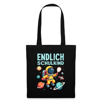 Schulkind 2026 Einschulung 2026 Schulanfang - Stoffbeutel - Schwarz - Vorne