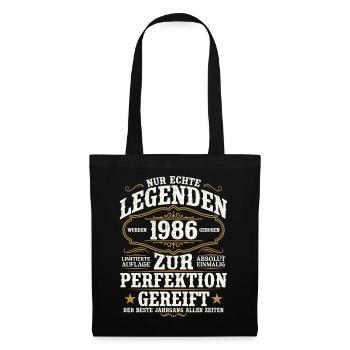 1986 Jahrgang geboren Legenden Vintage Geburtstag - Stoffbeutel - Schwarz - Vorne