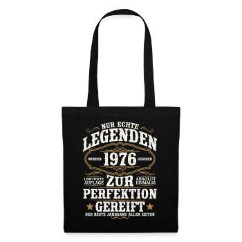 1976 Jahrgang Vintage Geburtstag Geschenk Retro - Stoffbeutel - Schwarz - Vorne