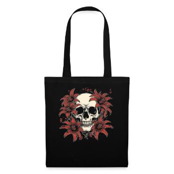 Red Lily Skull Blossom - Tote Bag - black - Front