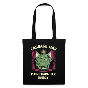 Cabbage Main Character Energy - Stoffbeutel - Schwarz - Vorne