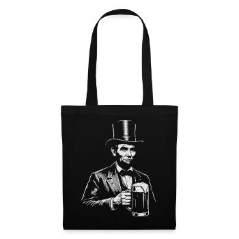 Abraham Lincoln trinkt Bier - Stoffbeutel - Schwarz - Vorne