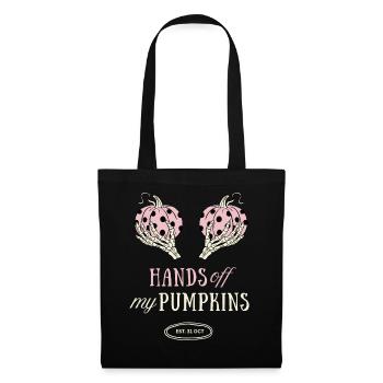 Hands Off My Pumpkins Halloween Kürbis Geschenk - Stoffbeutel - Schwarz - Vorne