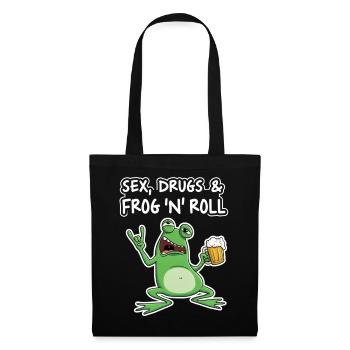 Sex Drugs and Frog N' Roll - Stoffbeutel - Schwarz - Vorne