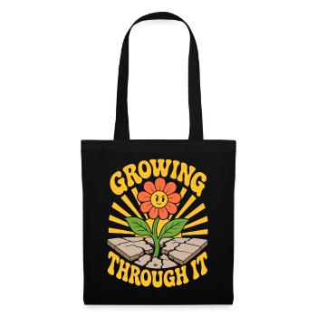 Growing Through It Flower - Tote Bag - black - Front