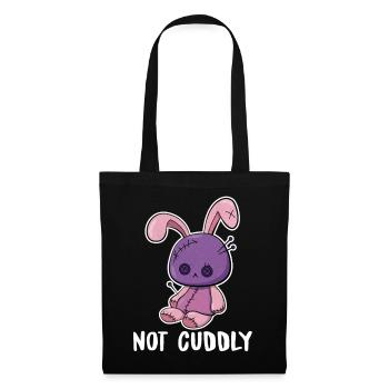 Not Cuddly – Voodoopuppe als Plüschhase - Stoffbeutel - Schwarz - Vorne