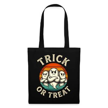 Trick or Treat – Lustiges Retro Halloween Geister  - Stoffbeutel - Schwarz - Vorne