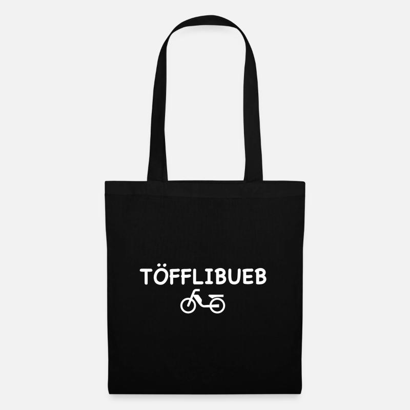 Töfflibueb, Schweiz Mofa 80er 90er lustige Sprüche - Stoffbeutel - Schwarz