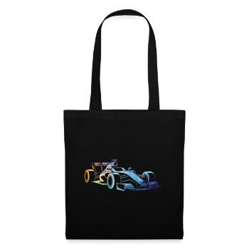 Voiture de course - Sac en tissu - noir - Devant