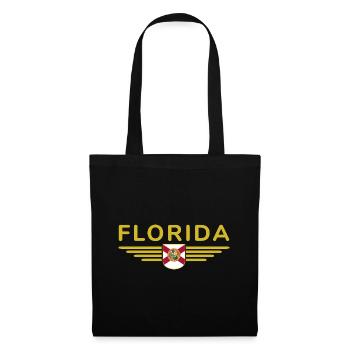 Florida Fan T-Shirt – Sonne & Strand - Stoffbeutel - Schwarz - Vorne