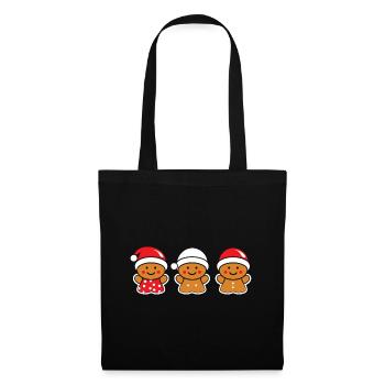 Bonhomme pain d'épice - Sac en tissu - noir - Devant