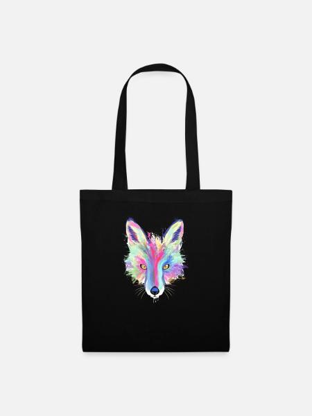 Splash Fuchs Geschenk für alle die Füchse mögen - Stoffbeutel - Schwarz