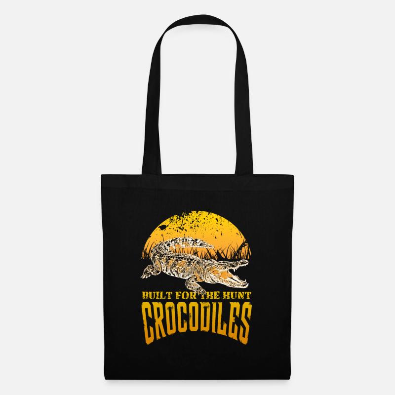 Krokodil - Stoffbeutel - Schwarz